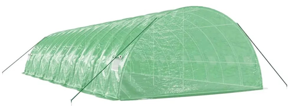 zöld acélvázas melegház 84 m² 14 x 6 x 2,85 m