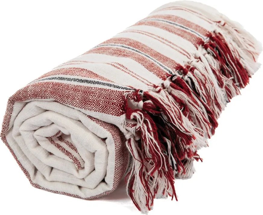 Terrakotta színű pamut takaró 150x200 cm Indira – Tiseco Home Studio