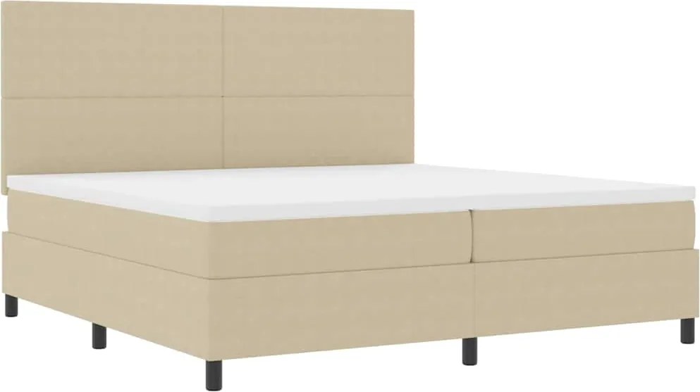 vidaXL LED Box Spring Ágy Világosszürke és fehér 200 x 200 cm