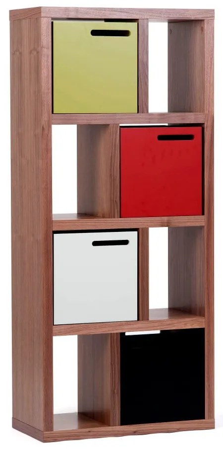 Barna könyvespolc diófa dekorral 70x159 cm Berlin – TemaHome