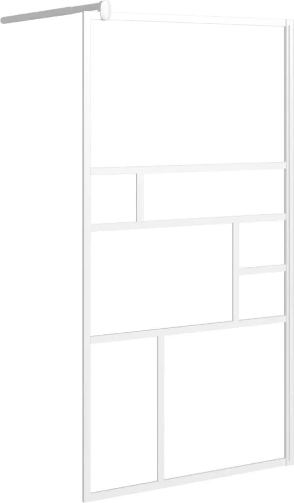 vidaXL fehér ESG üveg zuhanyfal küszöb nélküli zuhanyhoz 100x195 cm