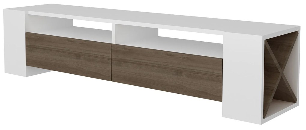 TV szekrény Sosruko - White, Walnut