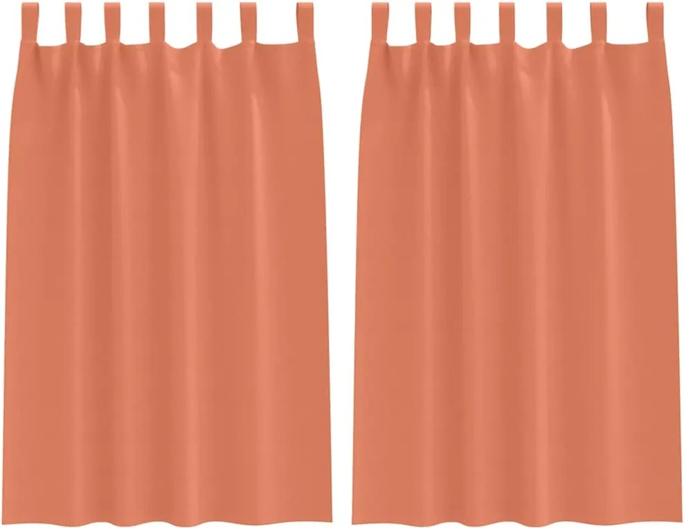 vidaXL Fekete Függöny Gyűrűkkel 2 pcs Terrakotta 175 x 140 cm