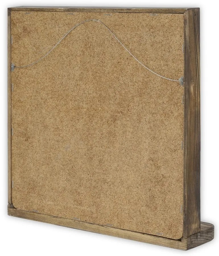 Fali tükör polccal kő kerettel 32.5x33 cm – Wallity