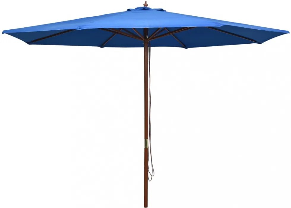 kék kültéri napernyő farúddal 350 cm