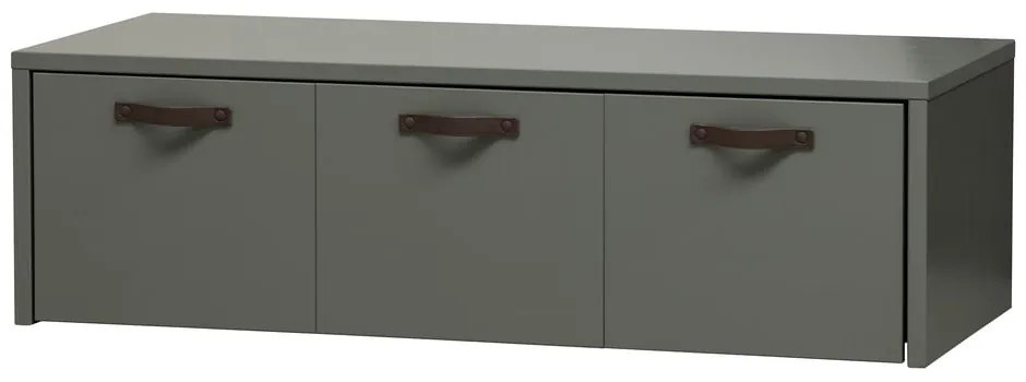 Zöldes szürke borovi fenyő gyerek szekrény 120x36 cm Stage – vtwonen