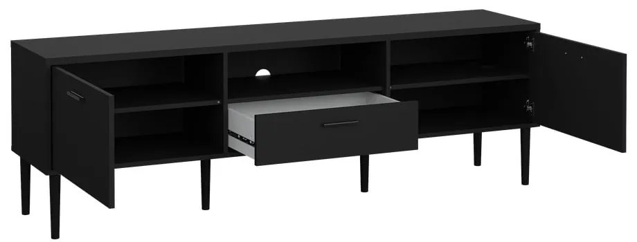 Fekete TV-állvány 177x57 cm Media – Tvilum