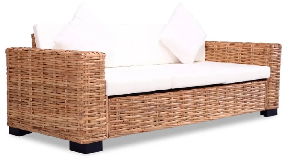 3-személyes természetes rattan kanapé