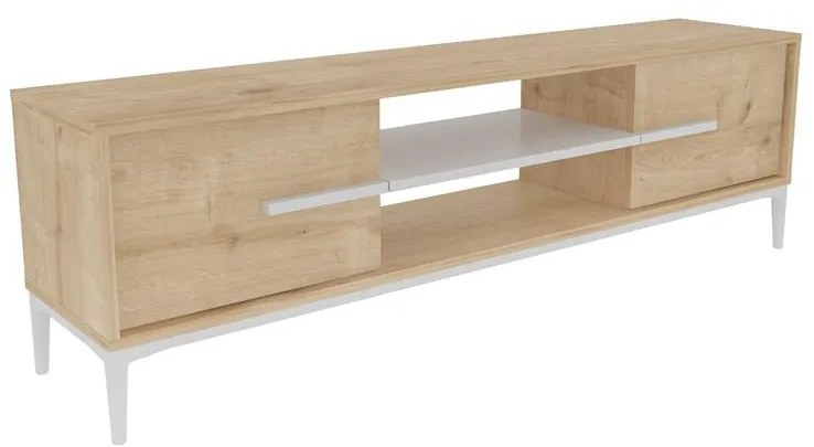TV szekrény Eslem - Oak, White