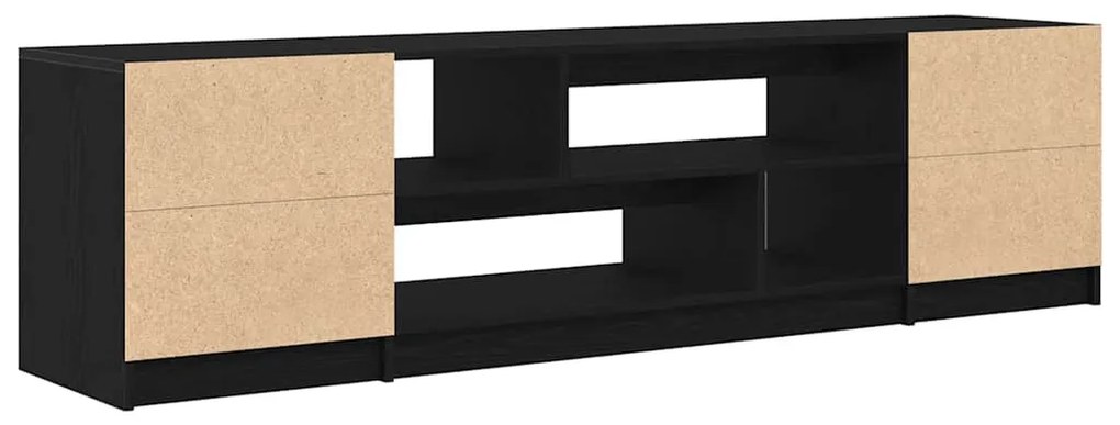 fekete tölgy színű szerelt fa TV-szekrény 188,5x41x50 cm