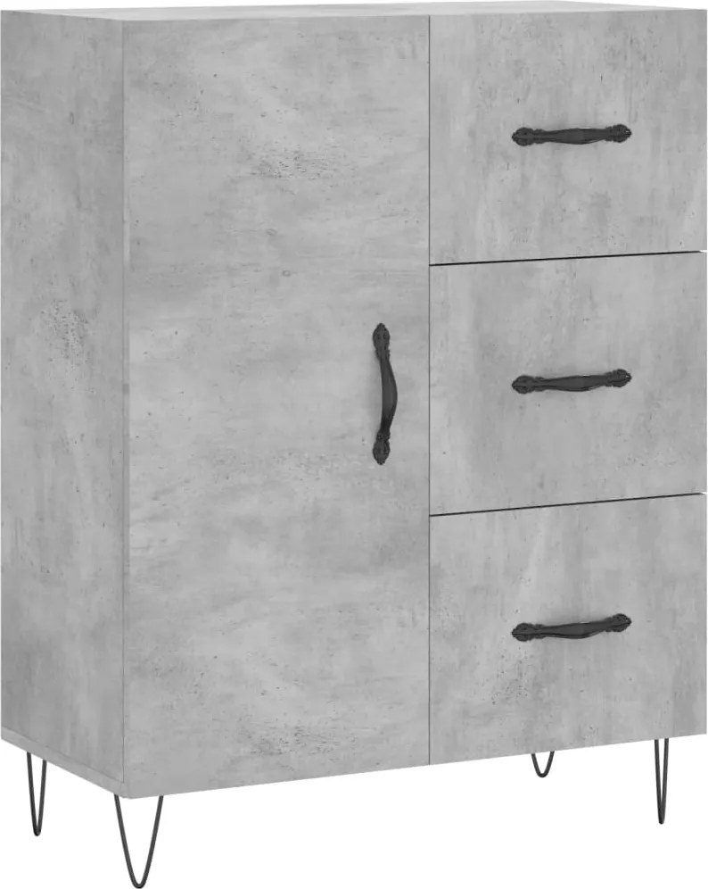 vidaXL betonszürke szerelt fa tálalószekrény 69,5 x 34 x 90 cm