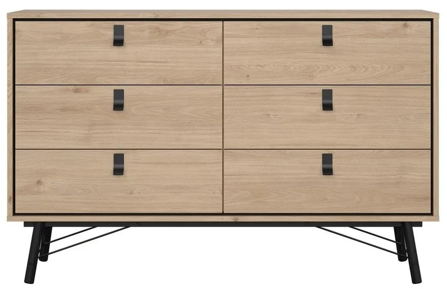 Natúr színű alacsony komód tölgyfa dekorral 153x95 cm Ry – Tvilum