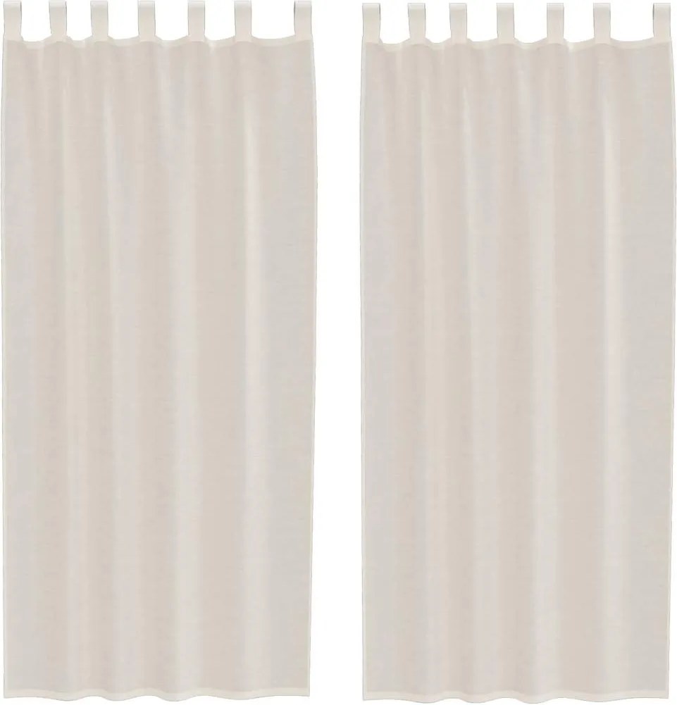 vidaXL 2 db krém színű fátyolfüggönyök fülecske tetejével 140x260 cm