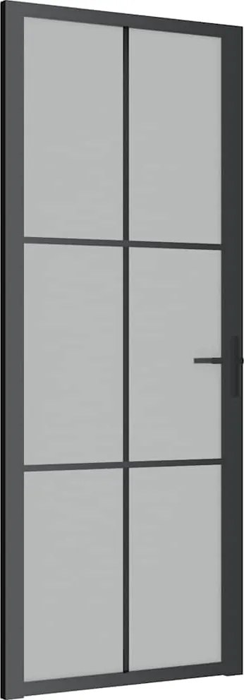 vidaXL fekete matt üveg és alumínium beltéri ajtó 83 x 201,5 cm