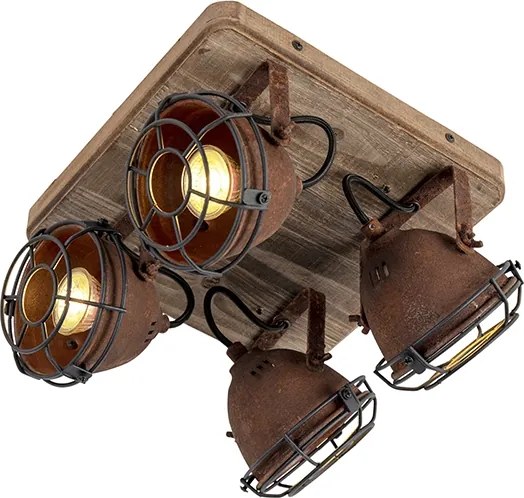 Okos spotlámpa rozsdabarna fa színnel, 4 WiFi GU10-zel - Gina