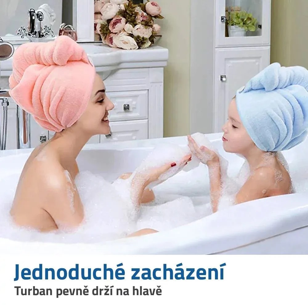 Zaparkorun Gyorsan száradó turbán felnőtteknek - rózsaszín