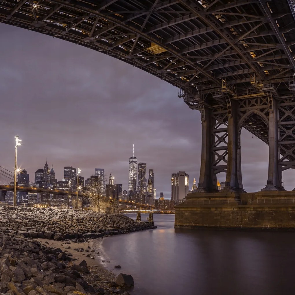 Poszter 50x50cm Manhattan híd és New York panoráma 2, Assaf Frank