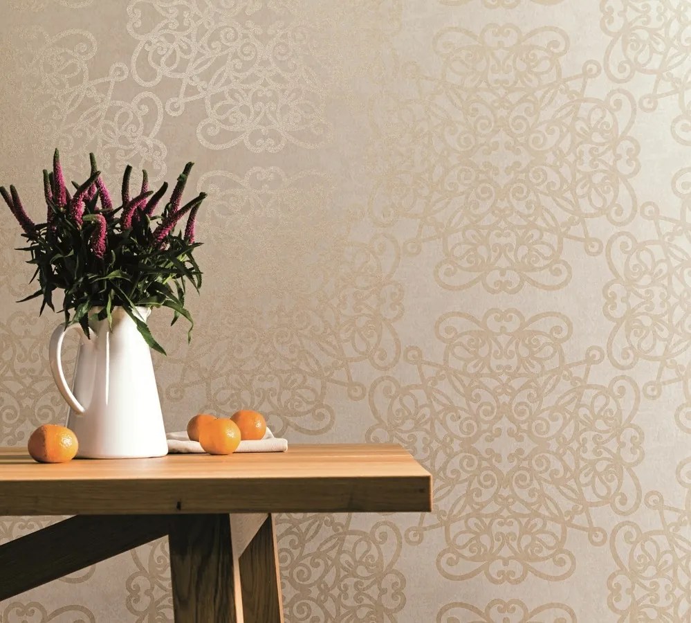 Bézs tapéta absztrakt minta vinil díszek tapéta