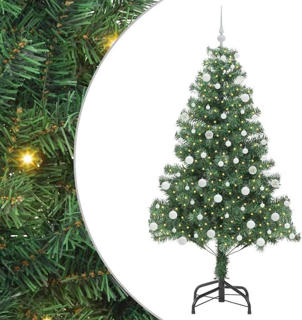 vidaXL Karácsonyfa 300 LED-del állvánnyal Zöld 180 cm PVC