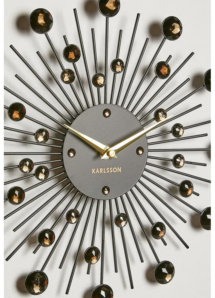 Sunburst falióra fekete kristályokkal - Karlsson