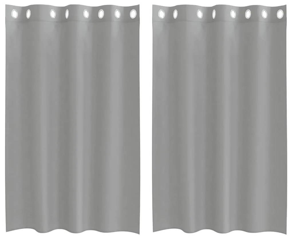 2 db világosszürke fátyolfüggönyök rojtokkal 140x175 cm