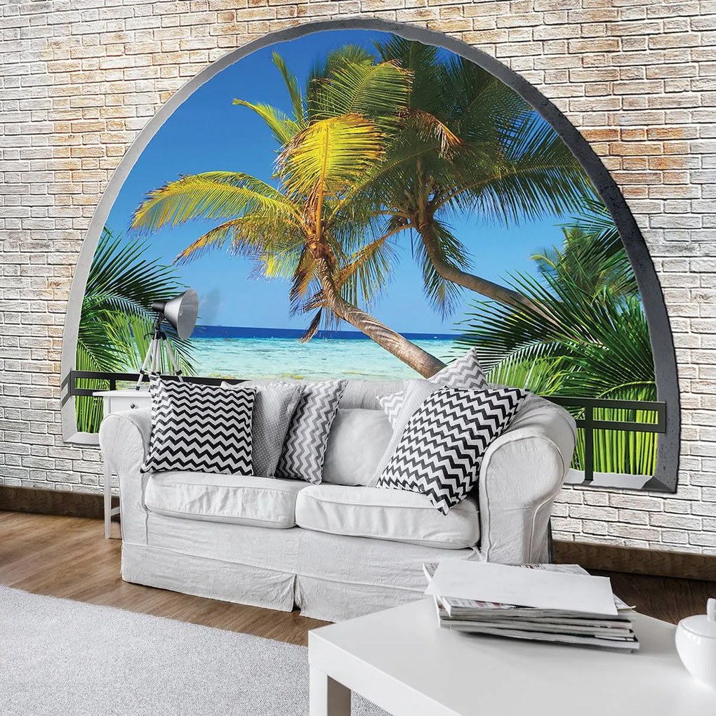 Fotótapéta - Kilátás a pálmafákra (152,5x104 cm)