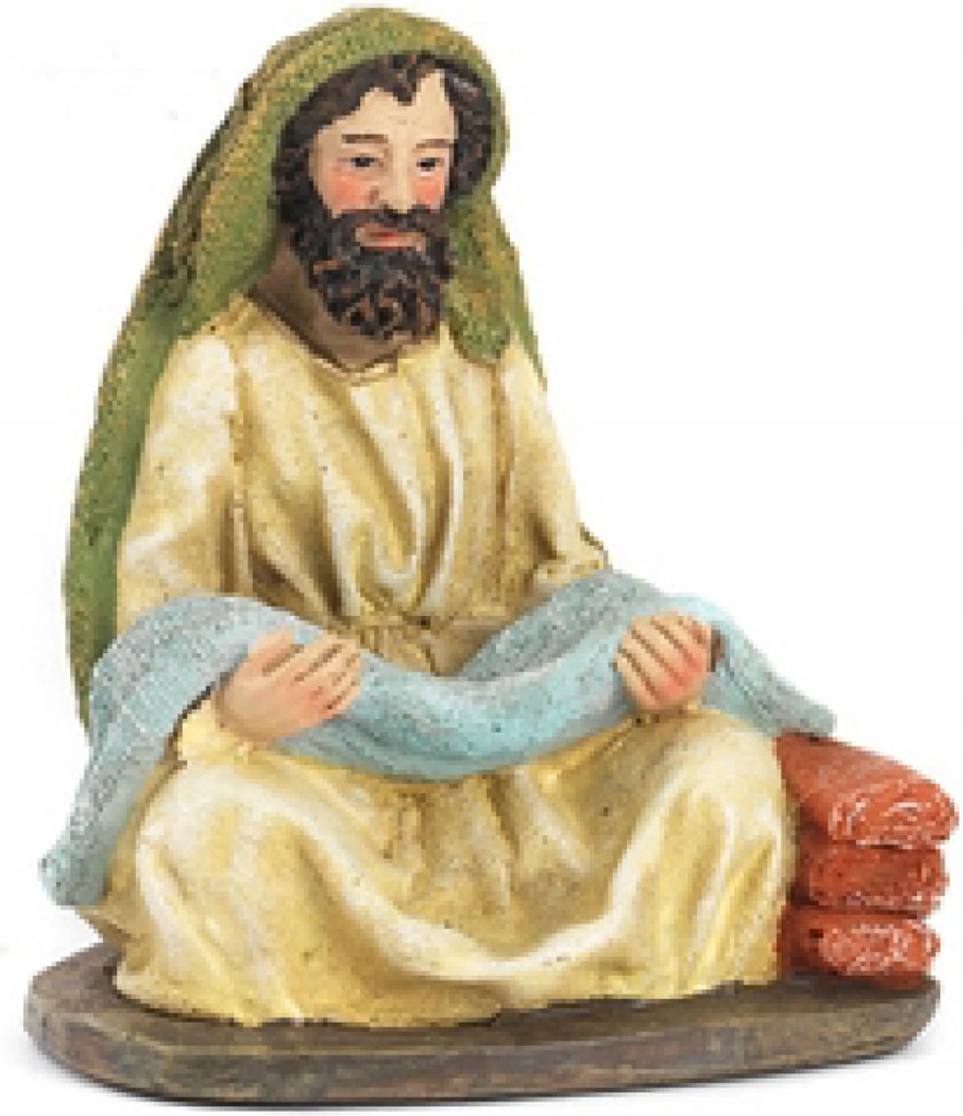 Betlehem dekorációs figura "törölköző eladó" 15cm magas figurákhoz