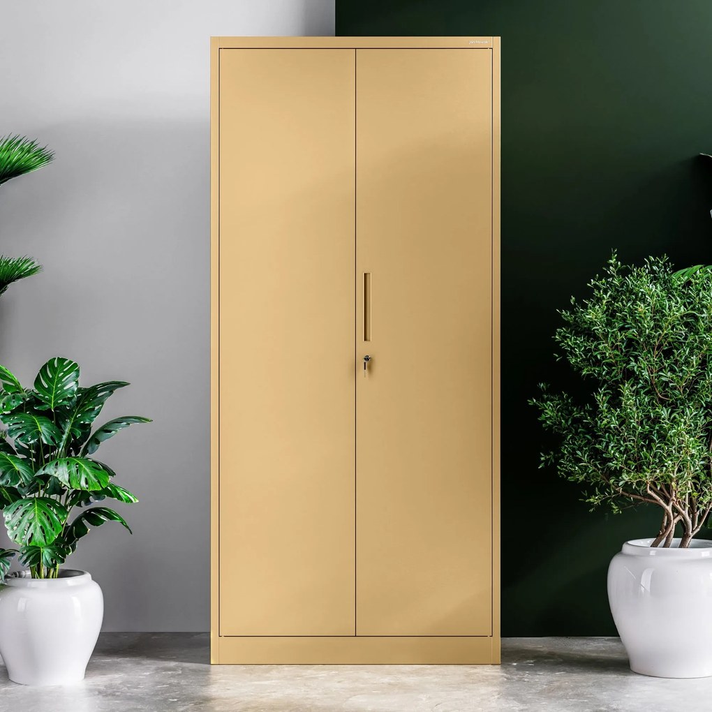 Nagyméretű polcos szekrény JAN H, 900 x 1950 x 400 mm, Fresh Style: bézs