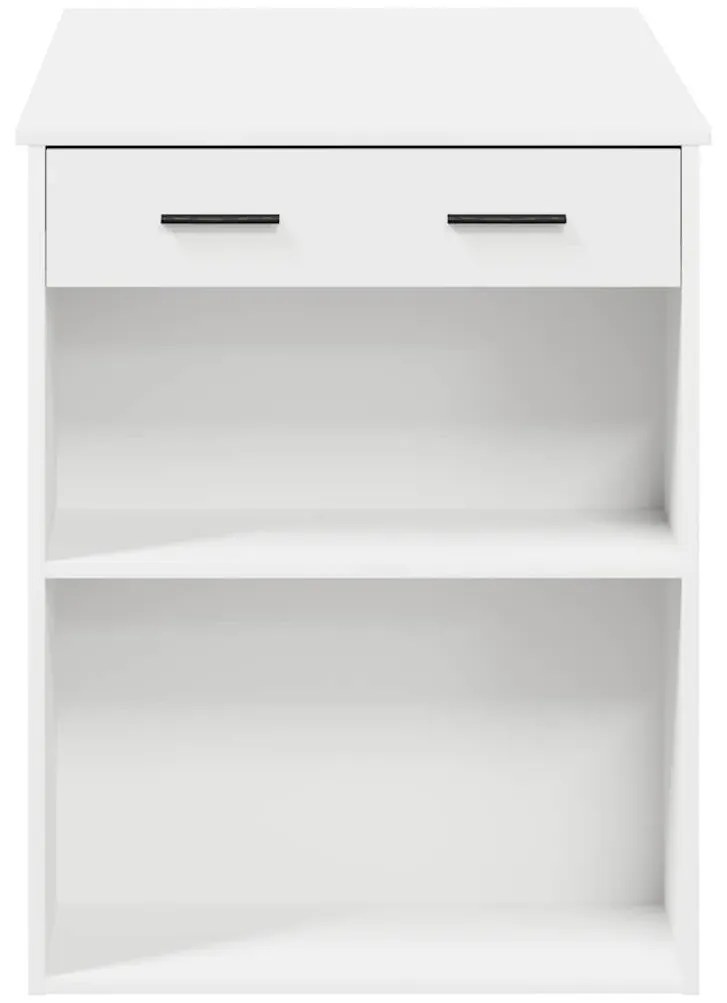 íróasztal fiókkal és polccal fehér 102x62x77,5 cm gépelt fa