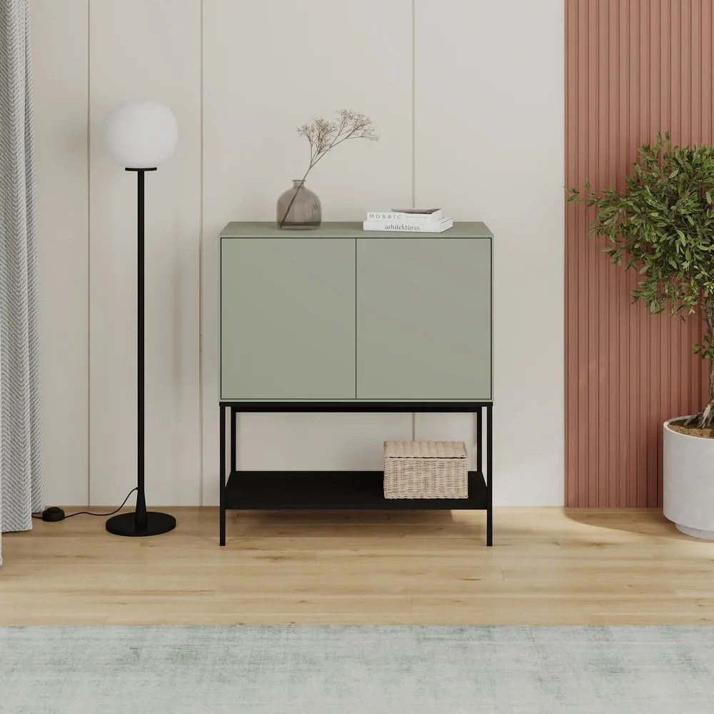 Zöld-fekete szekrény 80x90x40 cm Amira – Marckeric