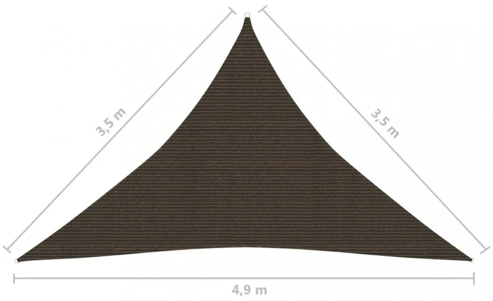 barna HDPE napvitorla 160 g/m² 3,5 x 3,5 x 4,9 m