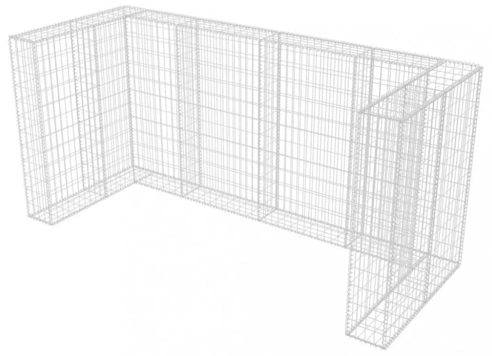 acél gabion 3 db gurulós kukához 250 x 100 x 120 cm