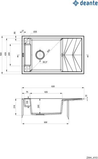 Magnetic gránit mosogató_alabástrom_1 medence+csepegtető