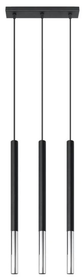 Sollux SL.0886 - Csillár zsinóron MOSAIC 3xG9/12W/230V fekete/króm