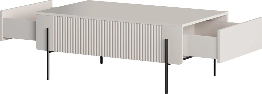 Malmi fiókos dohányzóasztal 100 cm - kasmír / fekete lábak