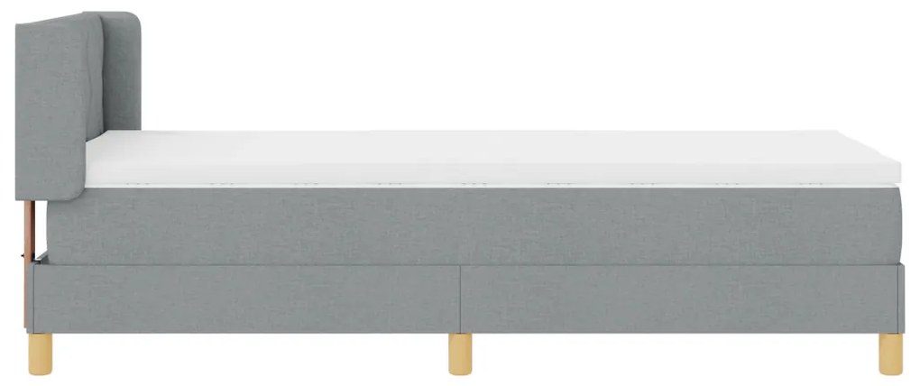 Boxspring Ágy Matrac Fekete Szürke Színben, 100 x 200 cm Szövet