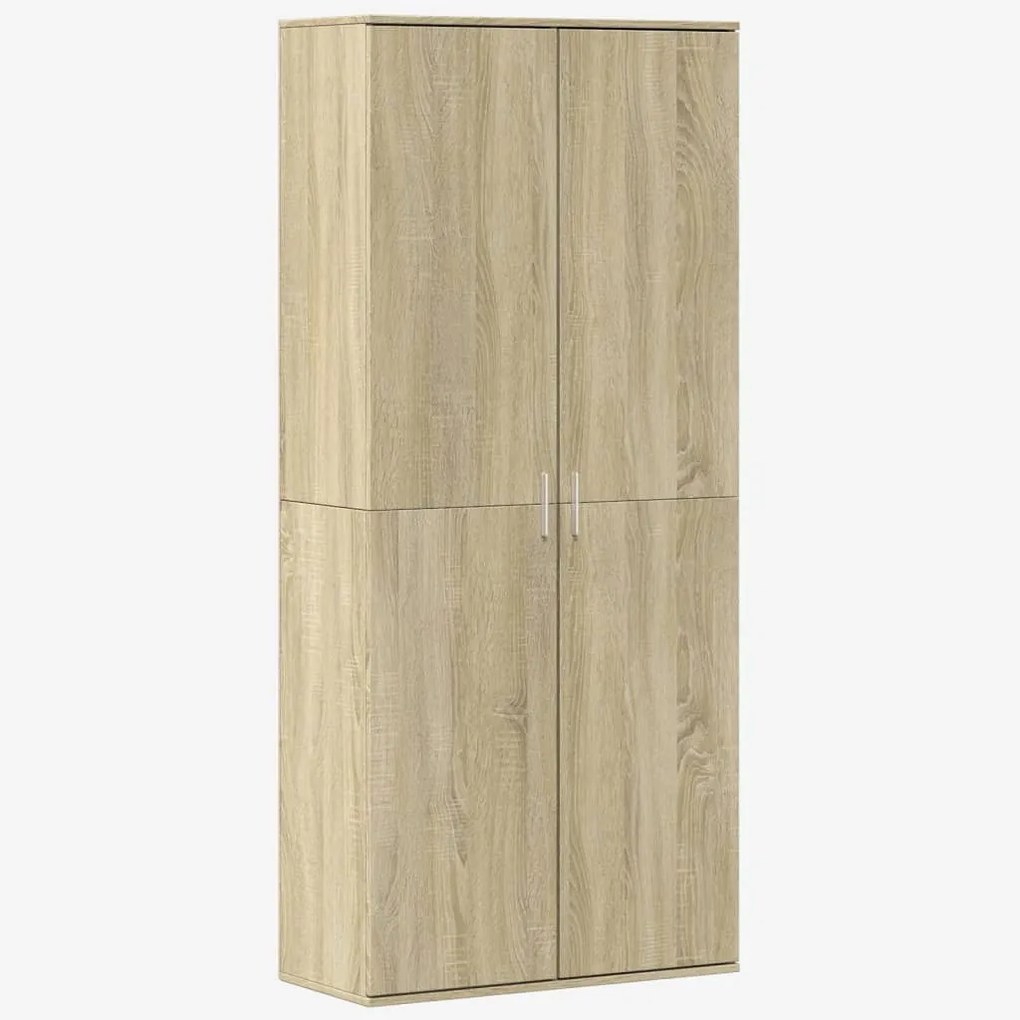 sonoma tölgy színű szerelt fa magasszekrény 80 x 35 x 180 cm