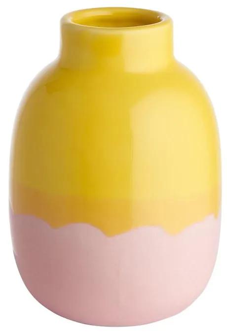 MALI kerámia váza, sárga-rózsaszín Ø 7,50cm