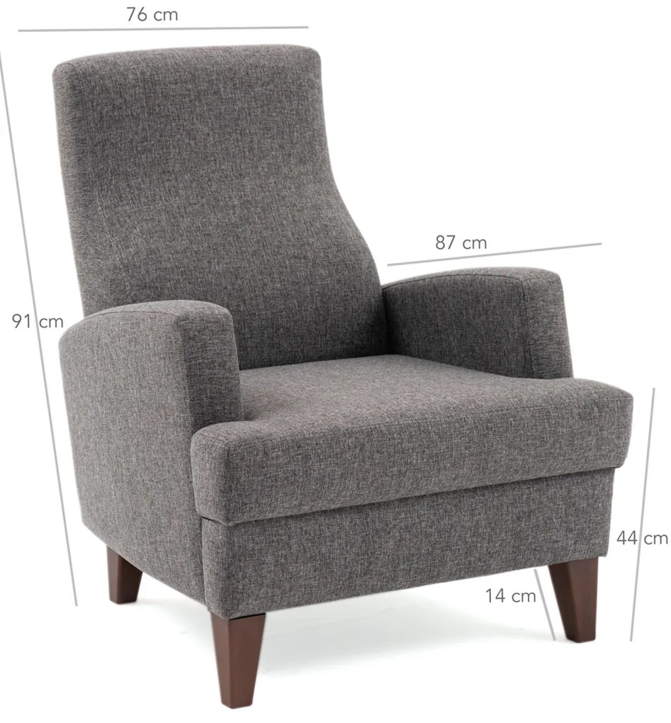 Kana Bergere Dark Grey fotel