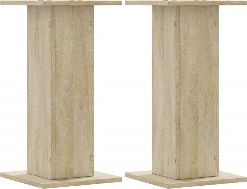 vidaXL 2 db sonoma tölgy színű szerelt fa hangszóróállvány 30x30x60 cm