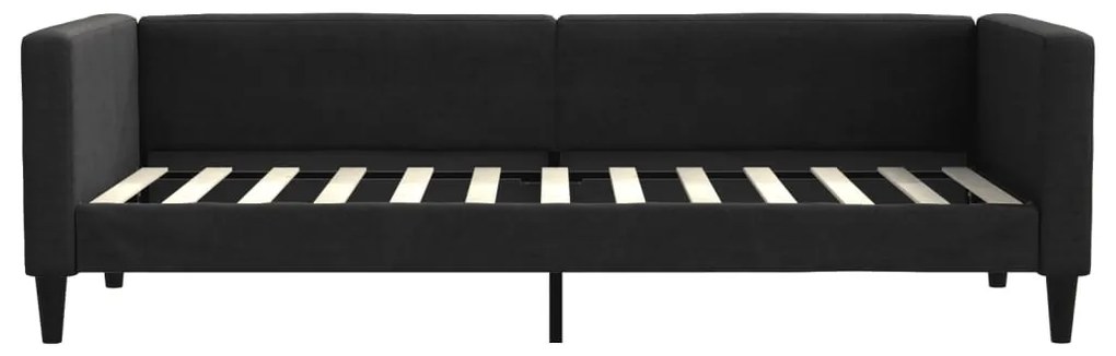 fekete kihúzható szövet heverő 80 x 200 cm