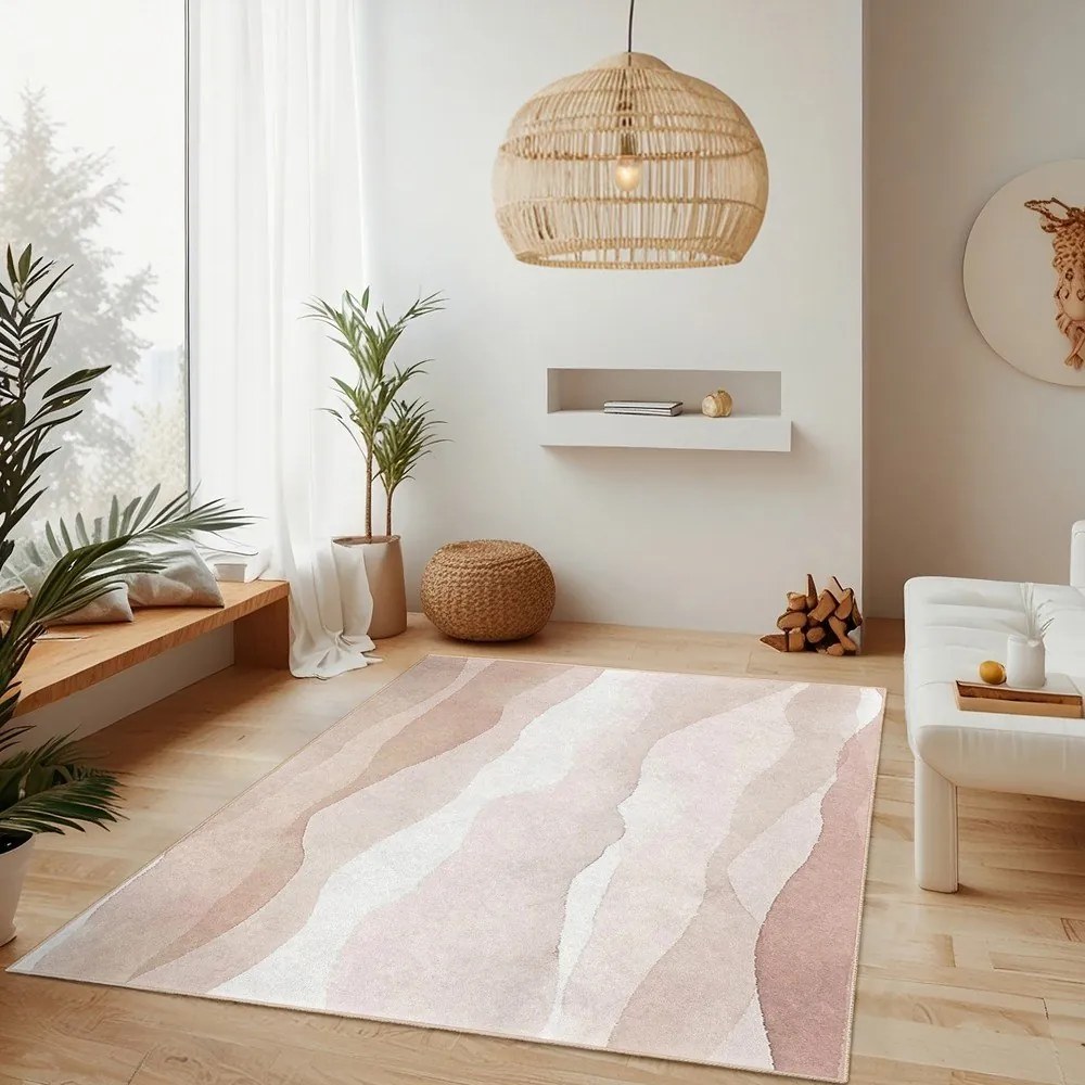 Krémszínű mosható szőnyeg 120x180 cm Komodo Beach – Mila Home
