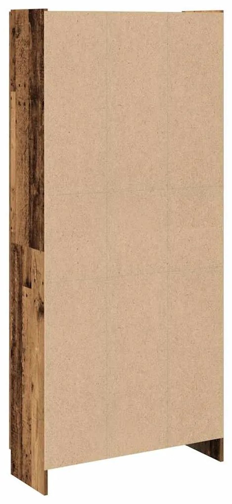 antik fa színű szerelt fa magasszekrény 82,5 x 30,5 x 185 cm