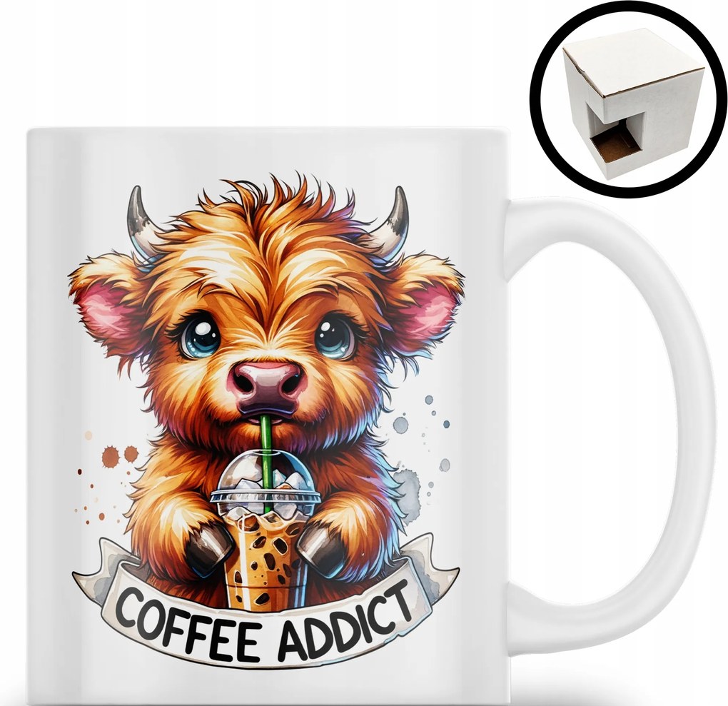 Coffee Addict Bögre édes tehén Vicces Születésnapi Ajándék 330ML+CSOMAGOLÁS
