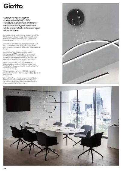 Redo 01-1737 - GIOTTO LED/56W/230V állítható fekete függeszték