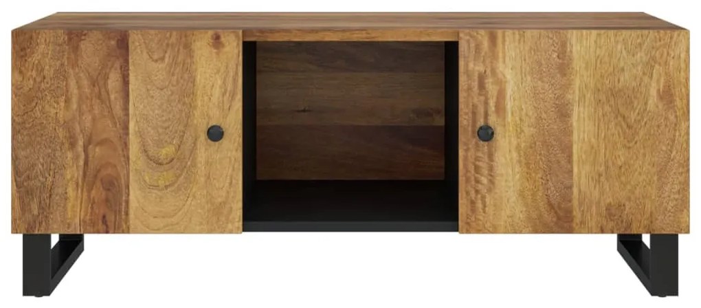 Tömör mangófa és szerelt fa dohányzóasztal 100 x 54 x 40 cm