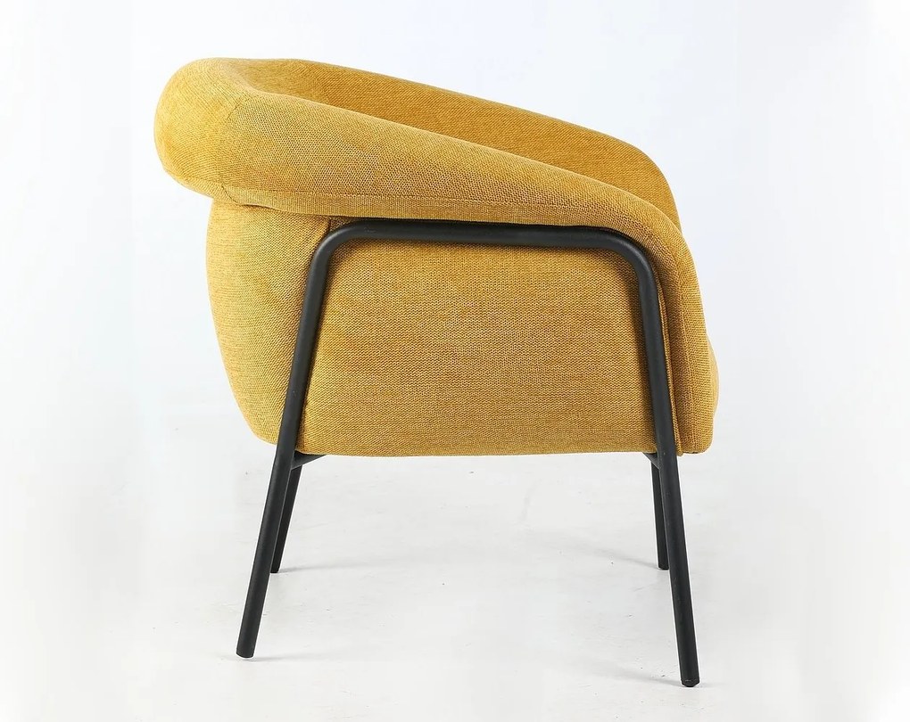 Design fotel CLOVER BREGO, mustár színű