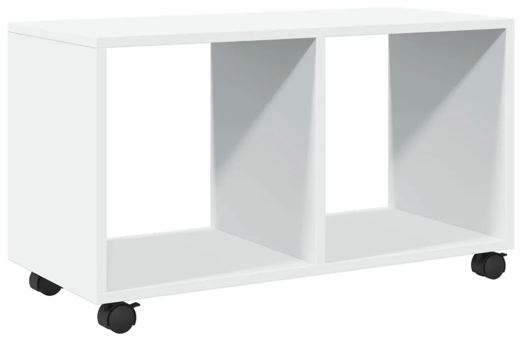 fehér szerelt fa görgős szekrény 72 x 33 x 42,5 cm