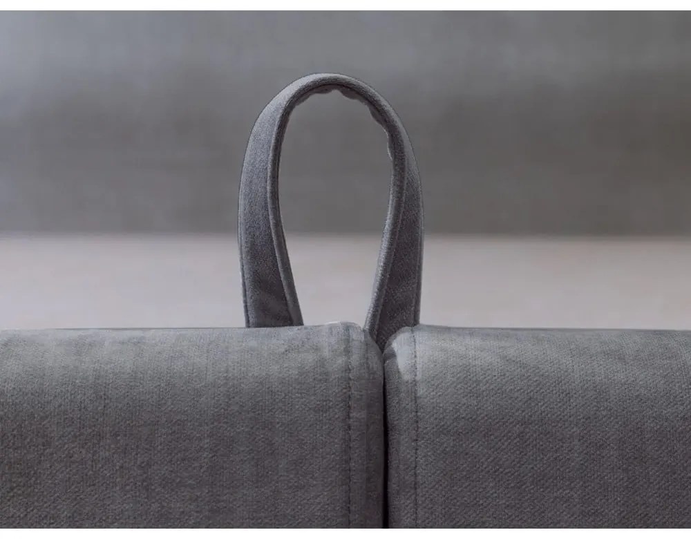 Sötétszürke kárpitozott franciaágy tárolóhellyel ágyráccsal 160x200 cm Jade – Bobochic Paris