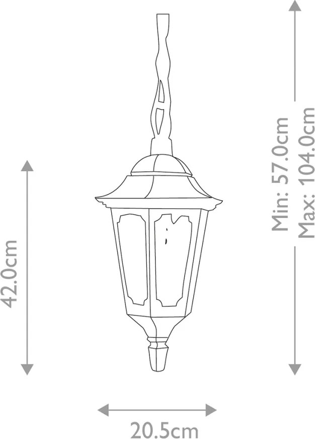 ELSTEAD PR9-BLACK PARISH Kültéri Függő Lámpa IP44